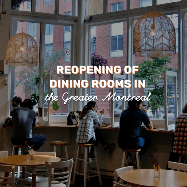 Cover of Reopening of dining rooms in the Greater Montreal