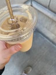 Iced coffee with oat milk… litterally a cup of milk! Doesn’t taste like coffee at all. Overrated. 7$… 🤔