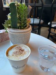 Even the cactus wanted some of the cappuccino 