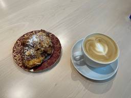 Enjoying my latte and almond croissant this morning at Structure. 