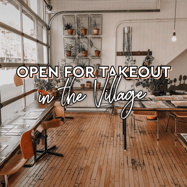 Cover of Coffee shops open for takeout in The Village